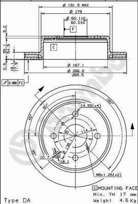 BREMBO brzdový kotouč 09.5706.10, sada 2 ks - Brake Disc