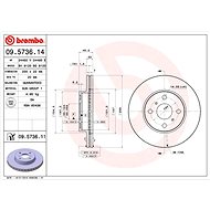 BREMBO brzdový kotouč 09.5736.11, sada 2 ks - Brake Disc