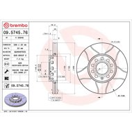 BREMBO brzdový kotouč 09.5745.76, sada 2 ks - Brake Disc