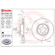 BREMBO brzdový kotouč 09.5749.11, sada 2 ks - Brake Disc