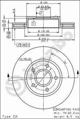 BREMBO brzdový kotouč 09.5795.10, sada 2 ks - Brake Disc