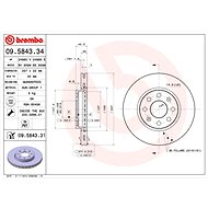 BREMBO brzdový kotouč 09.5843.34, sada 2 ks - Brake Disc