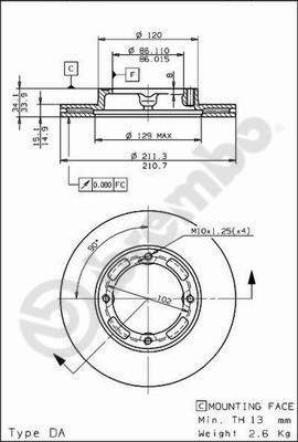 BREMBO brzdový kotouč 09.5848.10, sada 2 ks - Brake Disc