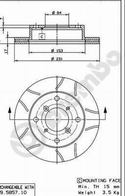 BREMBO brzdový kotouč 09.5857.75, sada 2 ks - Brake Disc