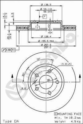 BREMBO brzdový kotouč 09.5870.20, sada 2 ks - Brake Disc