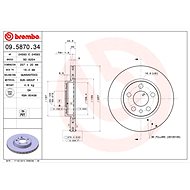 BREMBO brzdový kotouč 09.5870.34, sada 2 ks - Brake Disc