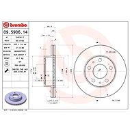 BREMBO brzdový kotouč 09.5906.14, sada 2 ks - Brake Disc