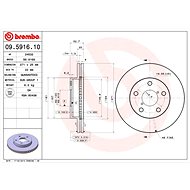 BREMBO brzdový kotouč 09.5916.10, sada 2 ks - Brake Disc
