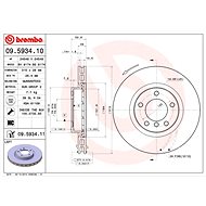 BREMBO brzdový kotouč 09.5934.11, sada 2 ks - Brake Disc