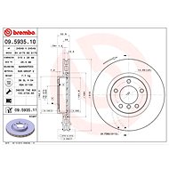 BREMBO brzdový kotouč 09.5935.10, sada 2 ks - Brake Disc