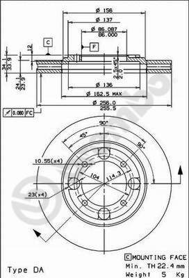 BREMBO brzdový kotouč 09.6705.10, sada 2 ks - Brake Disc