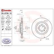 BREMBO brzdový kotouč 09.6728.10, sada 2 ks - Brake Disc