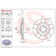 BREMBO brzdový kotouč 09.6728.75, sada 2 ks - Brake Disc