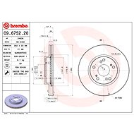 BREMBO brzdový kotouč 09.6752.20, sada 2 ks - Brake Disc