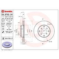 BREMBO brzdový kotouč 09.6753.24, sada 2 ks - Brake Disc