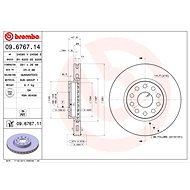 BREMBO brzdový kotouč 09.6767.14, sada 2 ks - Brake Disc