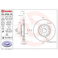 BREMBO brzdový kotouč 09.6769.21, sada 2 ks - Brake Disc