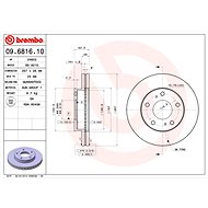 BREMBO brzdový kotouč 09.6816.10, sada 2 ks - Brake Disc