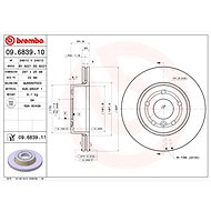 BREMBO brzdový kotouč 09.6839.10, sada 2 ks - Brake Disc