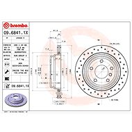 BREMBO brzdový kotouč 09.6841.1X, sada 2 ks - Brake Disc