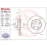 BREMBO brzdový kotouč 09.6893.11, sada 2 ks - Brake Disc