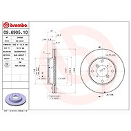 BREMBO brzdový kotouč 09.6905.10, sada 2 ks - Brake Disc