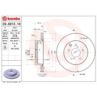BREMBO brzdový kotouč 09.6912.10, sada 2 ks - Brake Disc