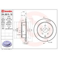 BREMBO brzdový kotouč 09.6915.10, sada 2 ks - Brake Disc