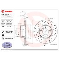 BREMBO brzdový kotouč 09.6924.1X, sada 2 ks - Brake Disc