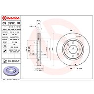 BREMBO brzdový kotouč 09.6932.10, sada 2 ks - Brake Disc