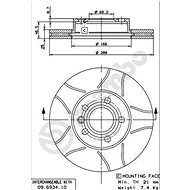 BREMBO brzdový kotouč 09.6934.75, sada 2 ks - Brake Disc