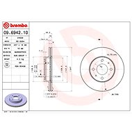 BREMBO brzdový kotouč 09.6942.10, sada 2 ks - Brake Disc