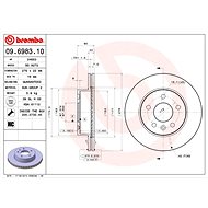 BREMBO brzdový kotouč 09.6983.10, sada 2 ks - Brake Disc
