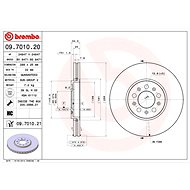 BREMBO brzdový kotouč 09.7010.20, sada 2 ks - Brake Disc