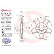 BREMBO Kotouč brzd OCT/FAB 288 BREMBO MAX 09.7010.76, sada 2 ks - Brake Disc