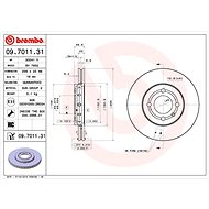 BREMBO brzdový kotouč 09.7011.31, sada 2 ks - Brake Disc