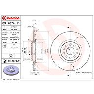 BREMBO brzdový kotouč 09.7074.11, sada 2 ks - Brake Disc