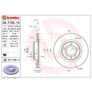 BREMBO brzdový kotouč 09.7196.14, sada 2 ks - Brake Disc