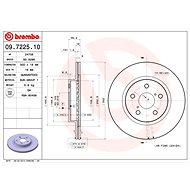 BREMBO brzdový kotouč 09.7225.10, sada 2 ks - Brake Disc