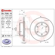 BREMBO brzdový kotouč 09.7226.11, sada 2 ks - Brake Disc