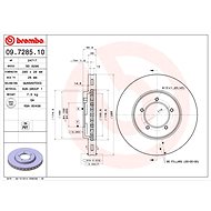 BREMBO brzdový kotouč 09.7285.10, sada 2 ks - Brake Disc
