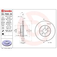 BREMBO brzdový kotouč 09.7292.34, sada 2 ks - Brake Disc