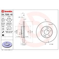 BREMBO brzdový kotouč 09.7292.40, sada 2 ks - Brake Disc