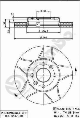 BREMBO brzdový kotouč 09.7292.77, sada 2 ks - Brake Disc