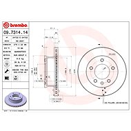 BREMBO brzdový kotouč 09.7314.14, sada 2 ks - Brake Disc