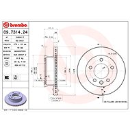 BREMBO brzdový kotouč 09.7314.24, sada 2 ks - Brake Disc