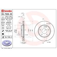 BREMBO brzdový kotouč 09.7359.21, sada 2 ks - Brake Disc