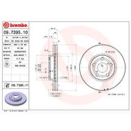 BREMBO brzdový kotouč 09.7395.10, sada 2 ks - Brake Disc