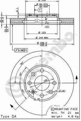 BREMBO brzdový kotouč 09.7628.11, sada 2 ks - Brake Disc