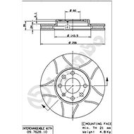 BREMBO brzdový kotouč 09.7628.75, sada 2 ks - Brake Disc